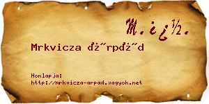 Mrkvicza Árpád névjegykártya